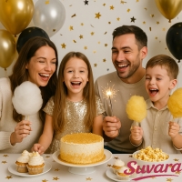 Silvester & Neujahr Zucker von Suvara – goldene & silberne Zuckerdekoration für deine Party