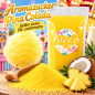 Preview: Aromazucker Zuckerwatte Zucker Pina-Colada Gelb 100 g