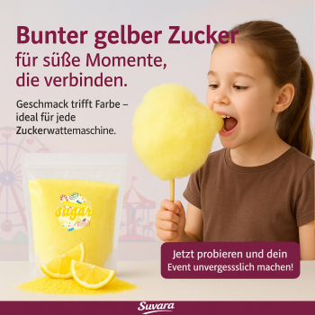 100g Suvara Aromazucker Zucker Zuckerwatte Zitrone Gelb