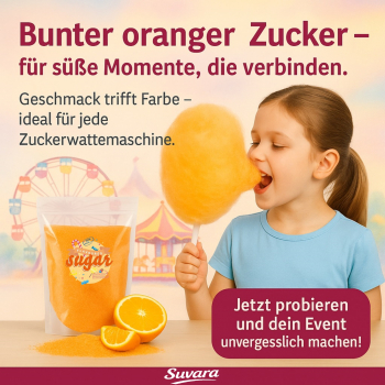 Preview: 100 g Zuckerwatte Apfelsine Orange Halloween Suvara