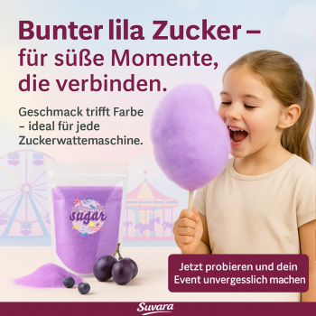 Preview: 1 kg Suvara Aromazucker Zucker Zuckerwatte Traube Lila Helloween