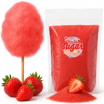 1 kg Zuckerwatte Zucker Erdbeer Rot