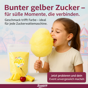 250g Suvara Aromazucker Zucker Zuckerwatte Pina Colada Gelb