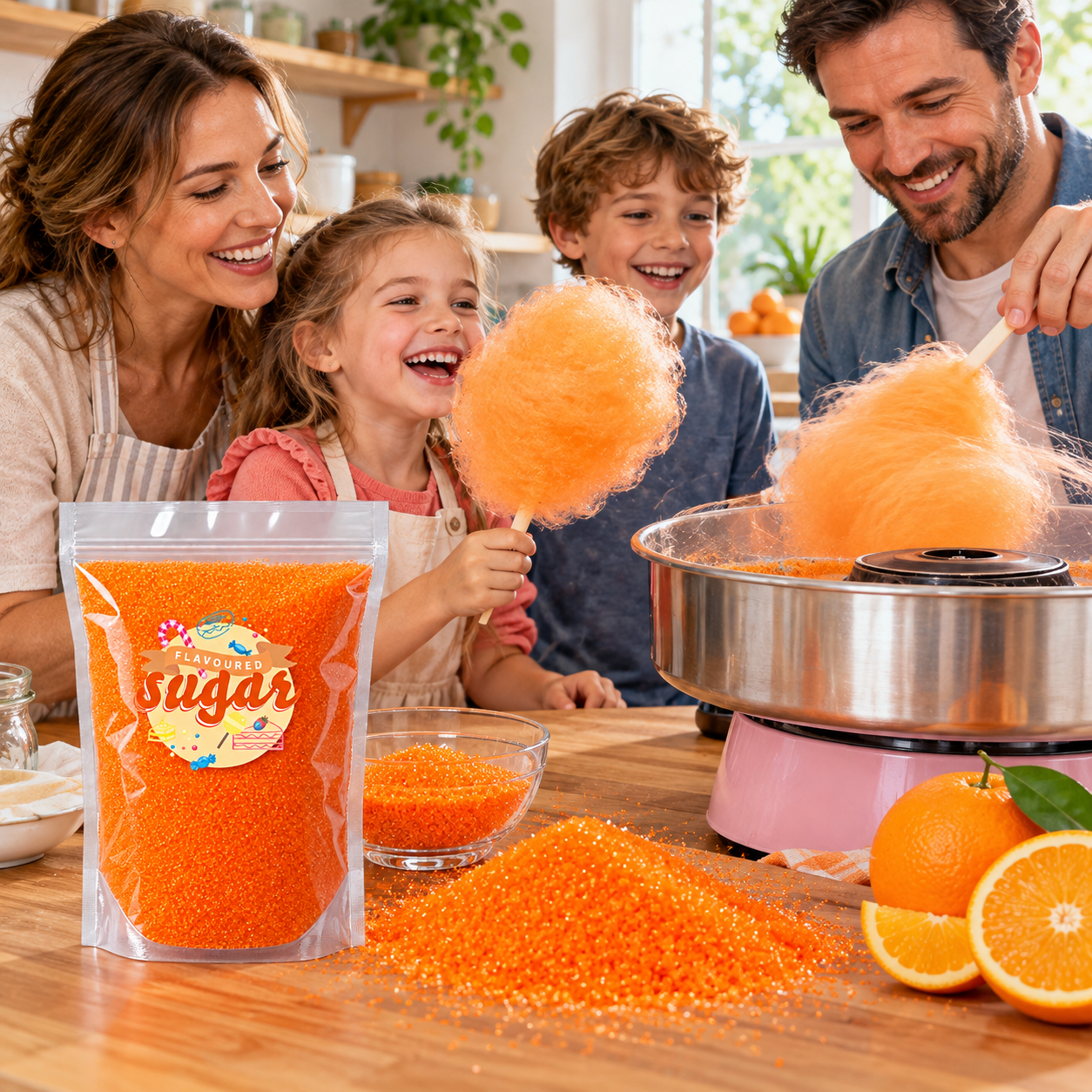Preview: Aromazucker Zuckerwatte Zucker Apfelsine Orange 500 g
