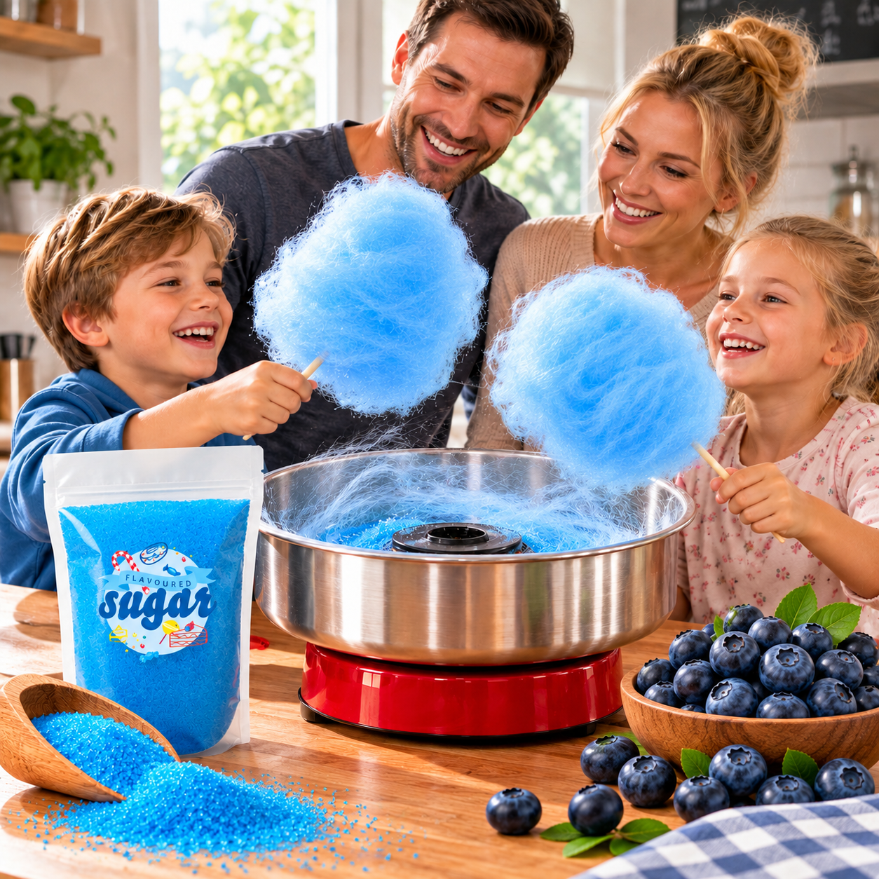 Aromazucker Zuckerwatte Zucker Heidelbeere Blau 250 g