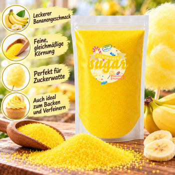 Aromazucker Zuckerwatte Zucker Banane Gelb 100 g