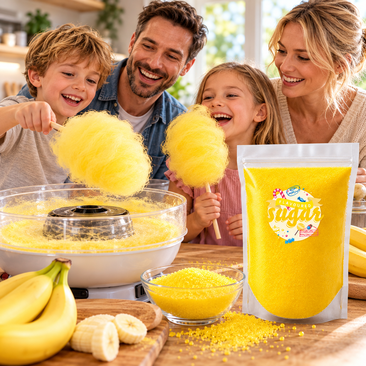 Aromazucker Zuckerwatte Zucker Banane Gelb 500 g
