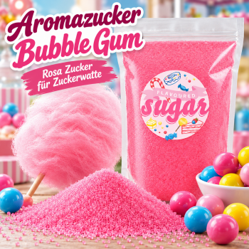 Aromazucker Zuckerwatte Zucker Bubble Gum Rosa 1 kg