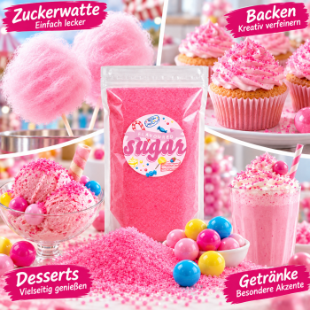 Aromazucker Zuckerwatte Zucker Bubble Gum Rosa 1 kg