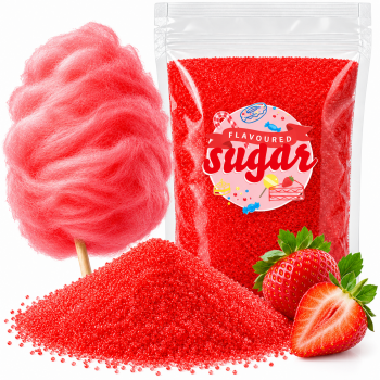Aromazucker Zuckerwatte Zucker Erdbeer Rot 100 g