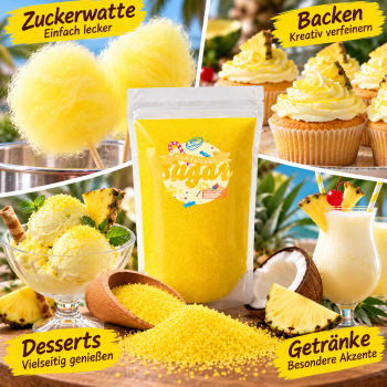 Aromazucker Zuckerwatte Zucker Pina-Colada Gelb 250 g