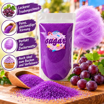 Aromazucker Zuckerwatte Zucker Traube Lila 1 kg