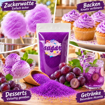 Aromazucker Zuckerwatte Zucker Traube Lila 1 kg