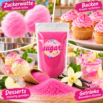 Aromazucker Zuckerwatte Zucker Vanille Pink 100 g