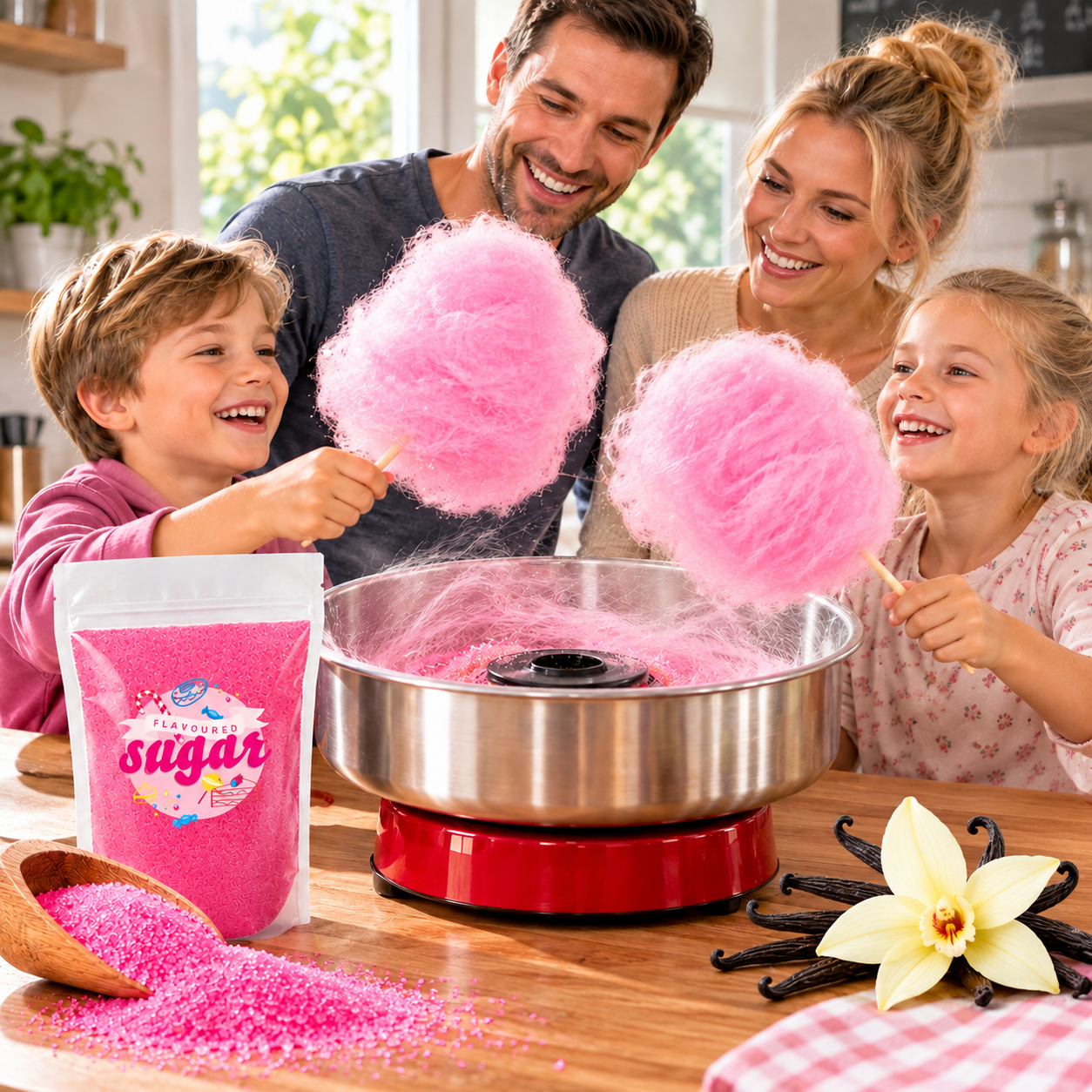 Aromazucker Zuckerwatte Zucker Vanille Pink 250 g