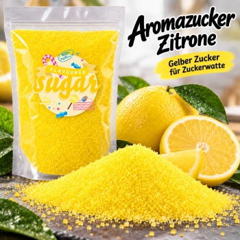Aromazucker Zuckerwatte Zucker Zitrone Gelb 250 g