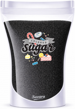 SUVARA Farbzucker Schwarz 250g – dekorativer Dekorzucker für Candy Bar, Sweet Table und moderne Backideen.