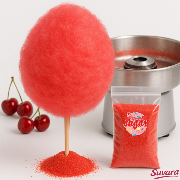 100 g Zuckerwatte Rot Kirsche Aromazucker