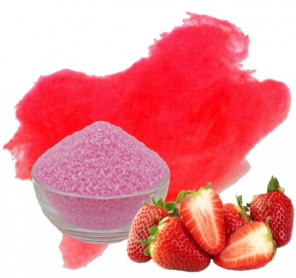 1kg Zucker Zuckerwatte Erdbeer Rot Vakuum