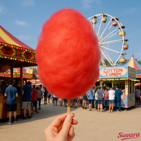 250g Zuckerwatte Kirsche Rot