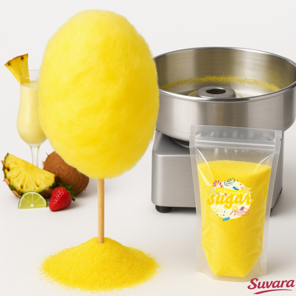 250 g Zuckerwatte Gelb Pina Colada Aromazucker
