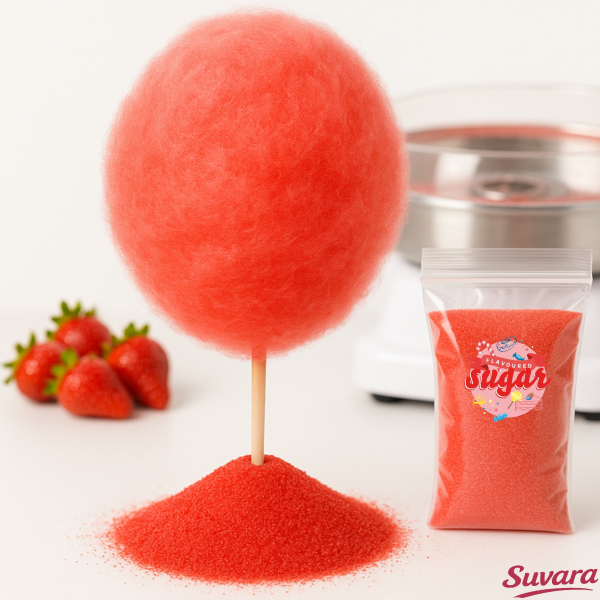 500 g Zuckerwatte Rot Erdbeer Aromazucker