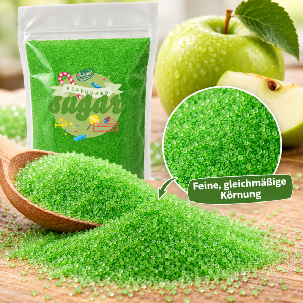 Aromazucker Zuckerwatte Zucker Apfel Grün 250 g