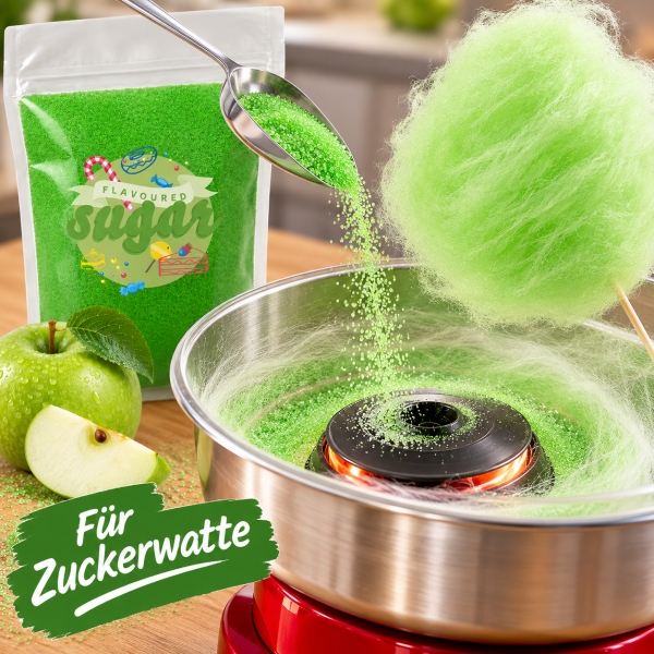 Aromazucker Zuckerwatte Zucker Apfel Grün 250 g