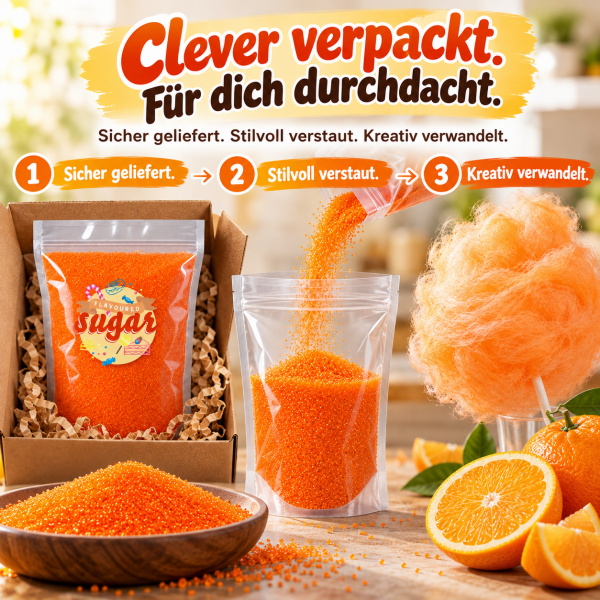 Aromazucker Zuckerwatte Zucker Apfelsine Orange 500 g