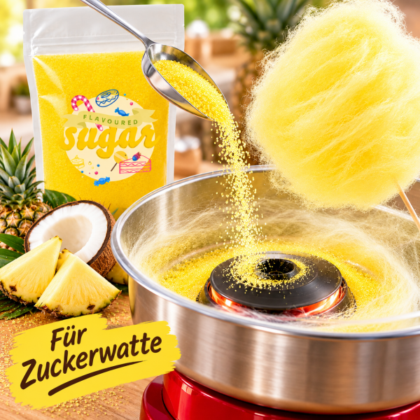 Aromazucker Zuckerwatte Zucker Pina-Colada Gelb 100 g