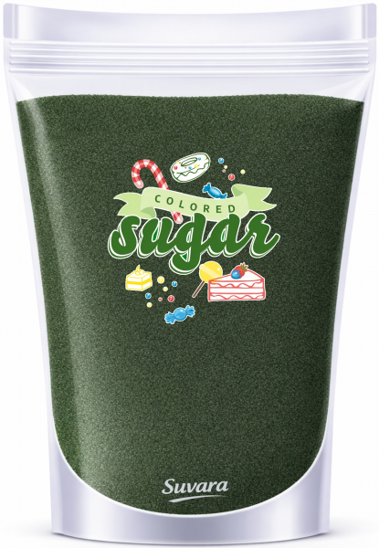 SUVARA Farbzucker Dunkelgrün 500g – hochwertiger Dekorzucker für Candy Bar, Backdeko und kreative Dessertgestaltung.