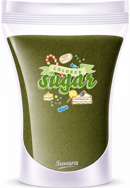 SUVARA Farbzucker Moosgrün 1kg – vielseitiger Dekorzucker für Candy Bar, große Events und professionelle Backdekoration.