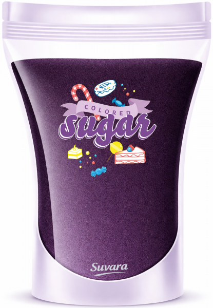 SUVARA Farbzucker Lila 250g – dekorativer Dekorzucker für Candy Bar, Sweet Table und moderne Backideen.