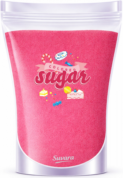 SUVARA Farbzucker Pink 1kg – vielseitiger Dekorzucker für Candy Bar, große Events und professionelle Backdekoration.