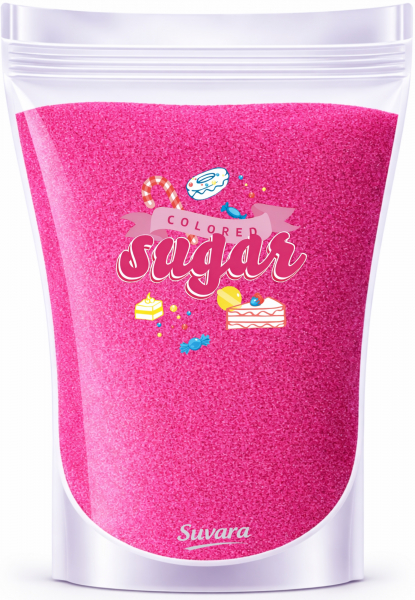 SUVARA Farbzucker Fuchsia 250g – dekorativer Dekorzucker für Candy Bar, Sweet Table und moderne Backideen.