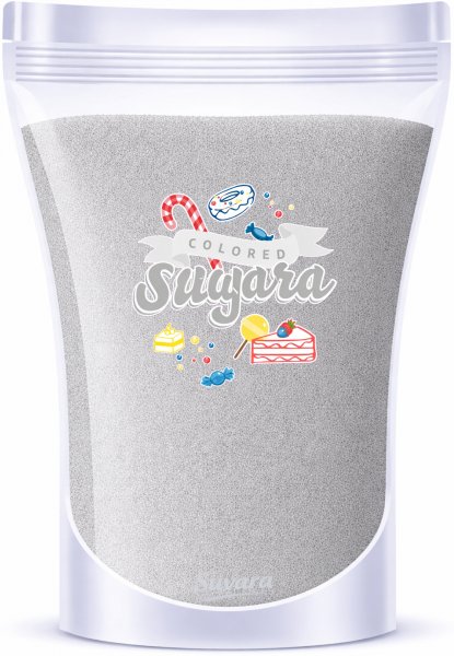 SUVARA Farbzucker Grau 250g – dekorativer Dekorzucker für Candy Bar, Sweet Table und stilvolle Backideen.